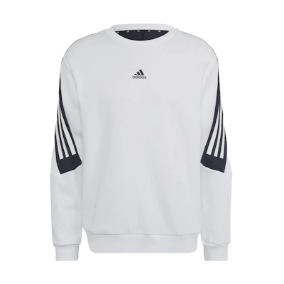 adidas Contrast Stripe Logo Print Sweatshirt White HC5859