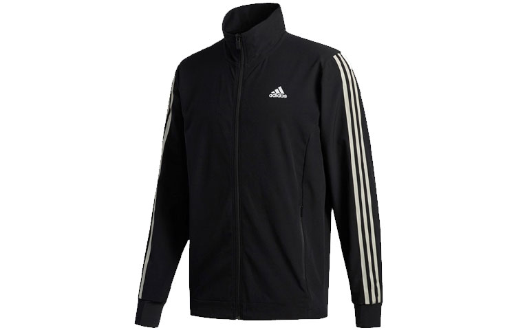 adidas Cool Touch Retro Striped Logo Jacket Black Mens GE3424