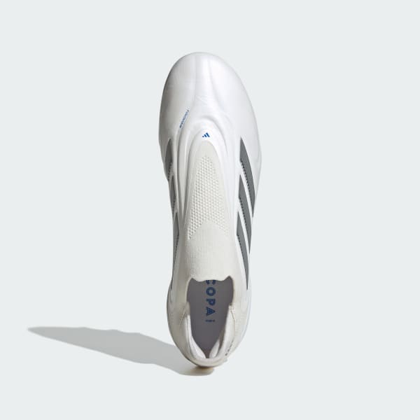 Lookbook 阿迪达斯Copa Pure 3精英无鞋带天然草地足球鞋云白/银色金属/亮皇家蓝 IH0078