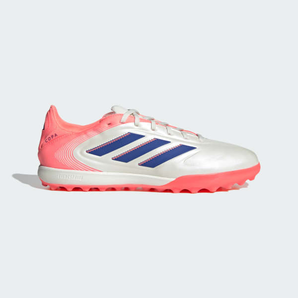 Order Adidas Copa Pure 3 Pro TF Zapatillas Turf Blanco/Lucid Blue/Coral Signal JR2833