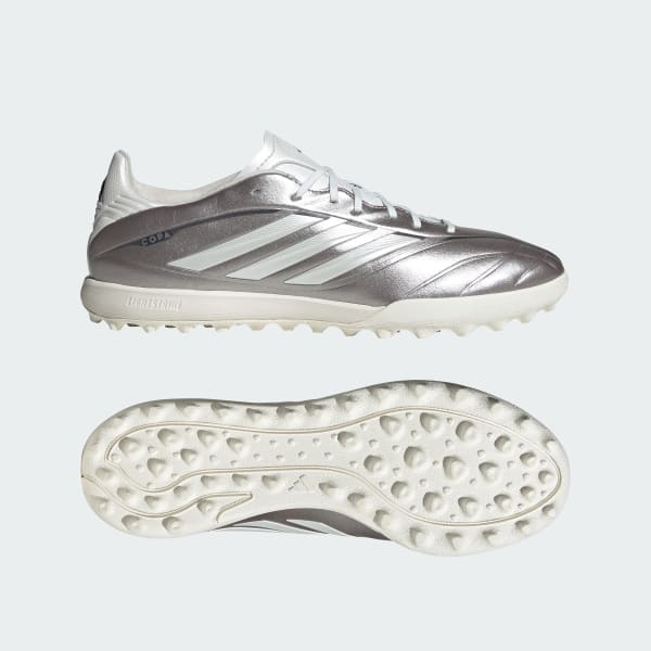adidas Copa Pure IV League Turf Football Shoes - Training Shoes for Turf Use Taupe Met /Zero Metalic/Night Metallic JS2564