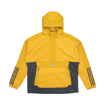adidas Corduroy M Ank Retro Half-Zip Colorblock Logo Hoodie Jacket Brown HD0366