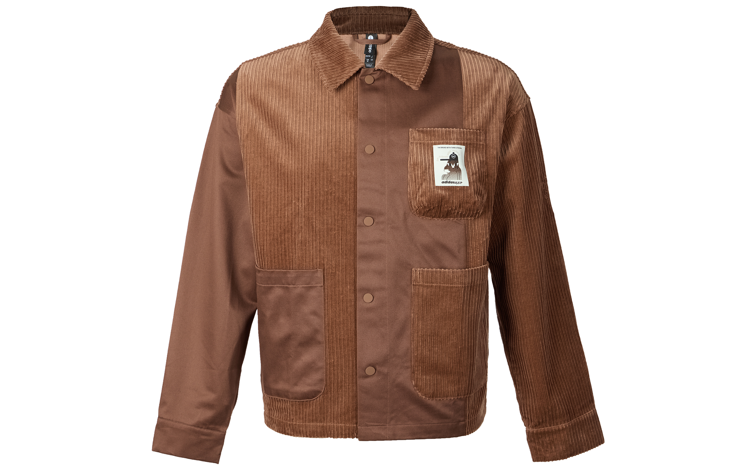 adidas Corduroy Retro Sport Jacket Brown Red Unisex Loose Fit IK5086