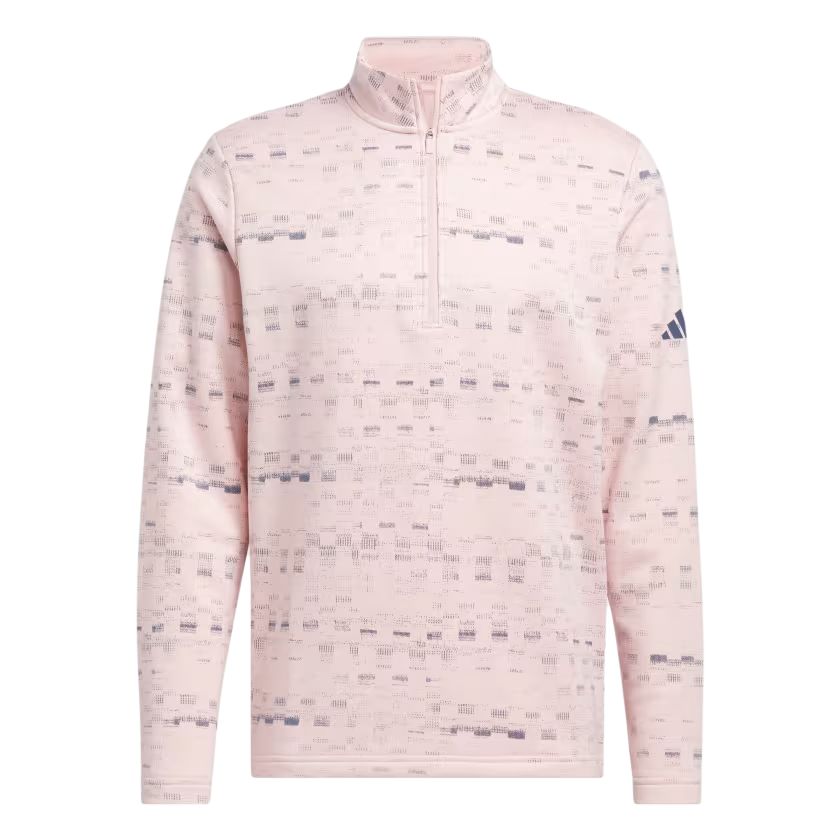 adidas CORE PRT 1/4 Zip Logo Sweatshirt Sand Pink Long Sleeve IX2008