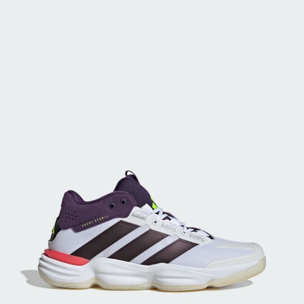 Adidas Court Stabil Indoor Shoes Cloud White/Aurora Met /Aurora Plum JH5163