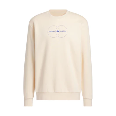 adidas Court Therapy Beige Basketball Logo Crewneck Sweatshirt IN6364