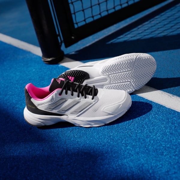 Sizing アディダス コートジャム コントロール 3 クラウドホワイト/シルバーメタリック/ルシッドピンク JH5136