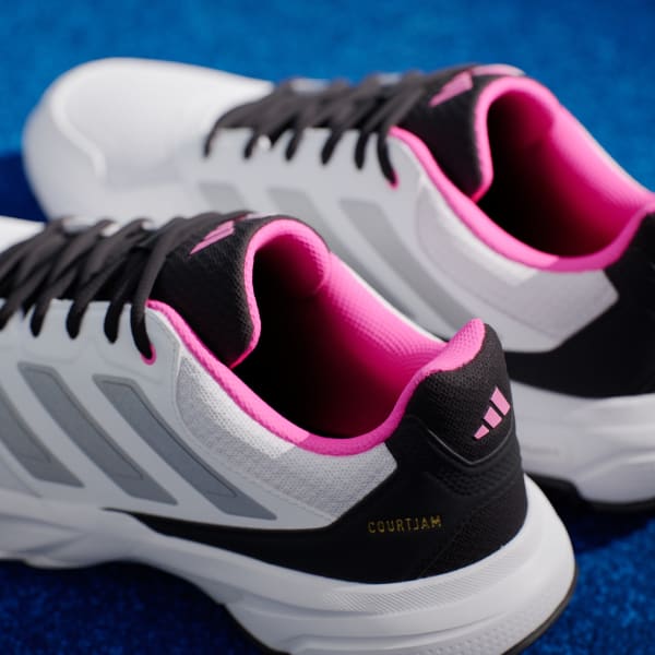 Cheap アディダス コートジャム コントロール 3 クラウドホワイト/シルバーメタリック/ルシッドピンク JH5136