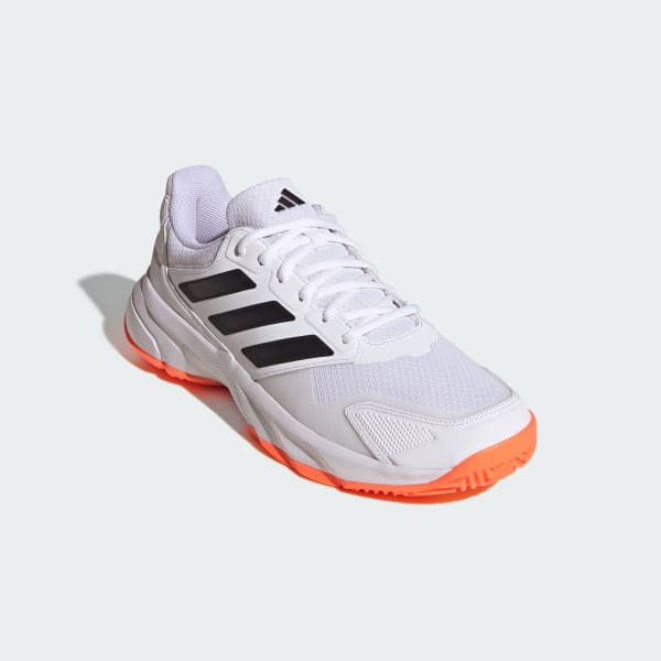 Shop adidas Courtjam Control 3 Scarpe Tennis Bianche/Nere/Arancione Lucido KJ3699