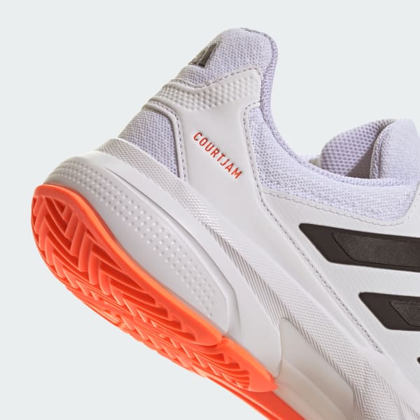 Cheap adidas Courtjam Control 3 Scarpe Tennis Bianche/Nere/Arancione Lucido KJ3699