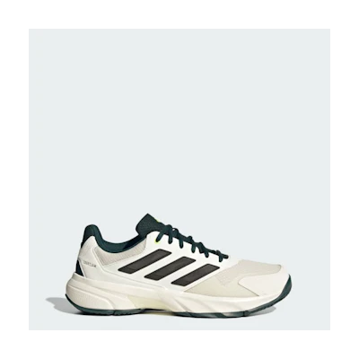 Adidas Courtjam Control 3 Tennis Shoes Off White/Silver Metallic/Aurora Ivy