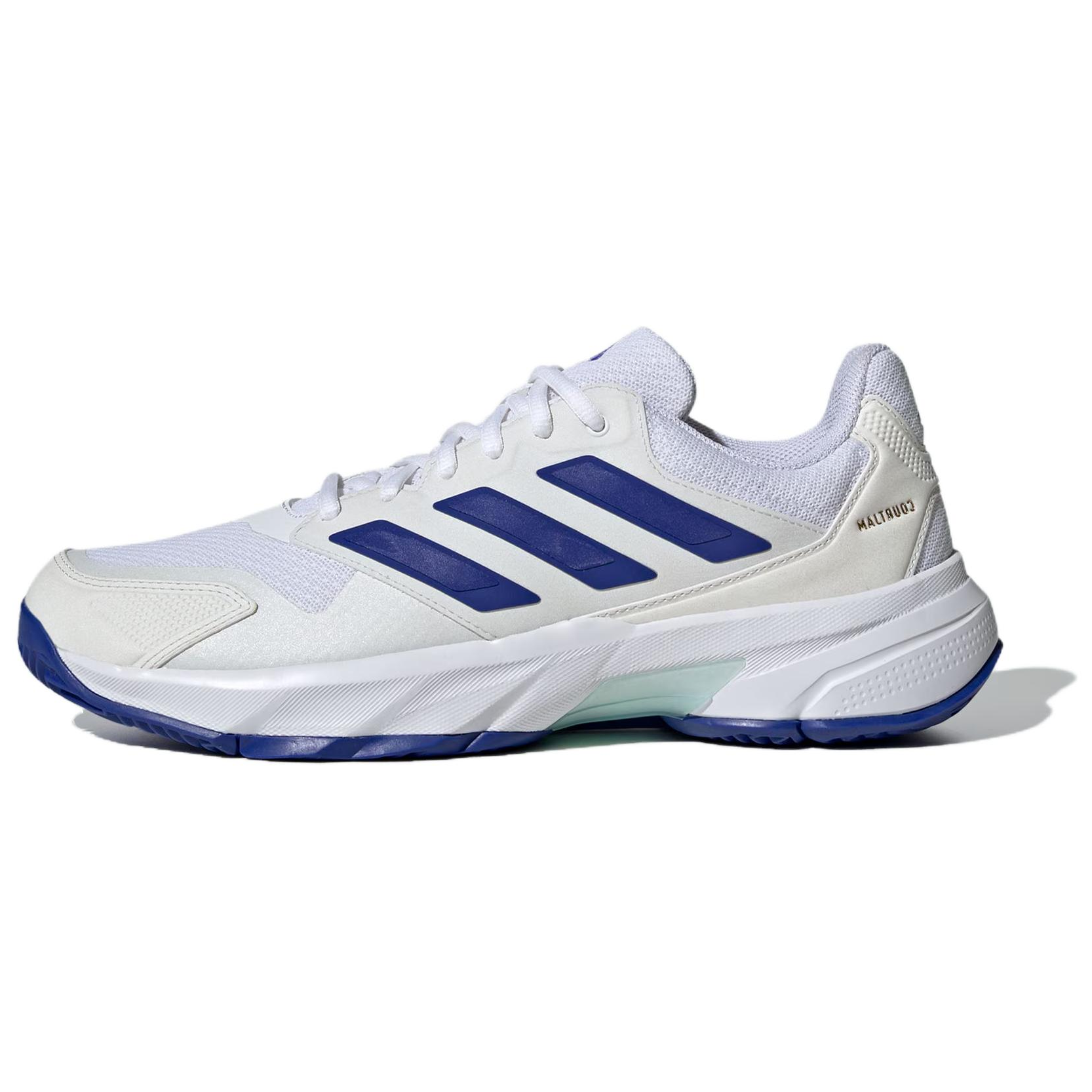adidas CourtJam Control 3 Tennis Shoes White Blue Comfort Non-Slip Low-Top IF9136
