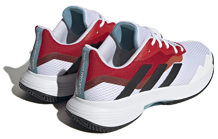 Shop adidas Courtjam Control 防滑耐磨 低筒 网球鞋 男款 白紅