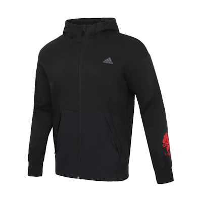 adidas CPL GFX Full-Zip Outdoor Sports Hoodie Jacket Black GN7350