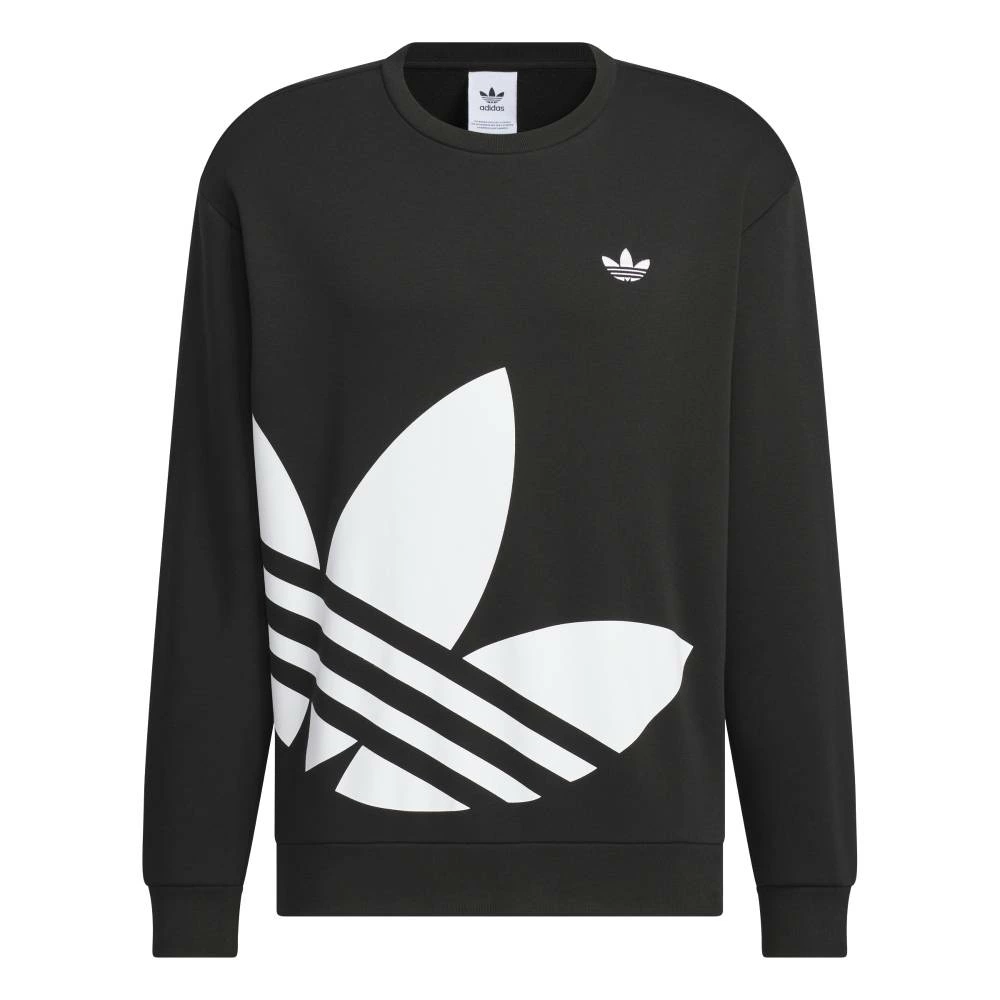 adidas Crew Sweatshirt Classic Sports Graphic Pullover Unisex Black JL8383