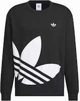 adidas Crew Sweatshirt Classic Sports Graphic Pullover Unisex Black JL8383
