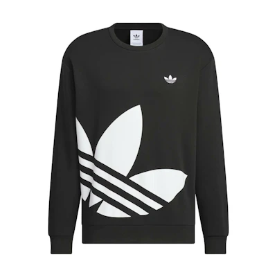 adidas Crew Sweatshirt Classic Sports Graphic Pullover Unisex Black JL8383