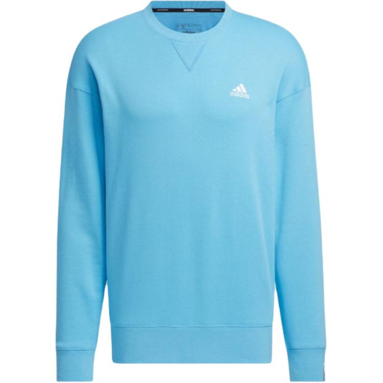 adidas Crewneck Logo Print Pullover Sweatshirt Light Blue JF3973