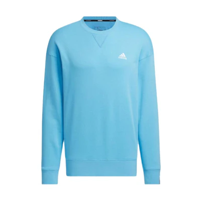 adidas Crewneck Logo Print Pullover Sweatshirt Light Blue JF3973