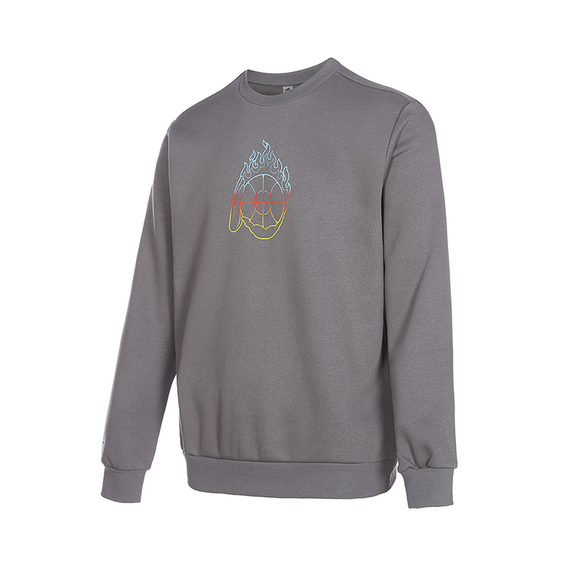 adidas Crewneck Pullover Sweatshirt with Front Print Graphic - Gray IA6672