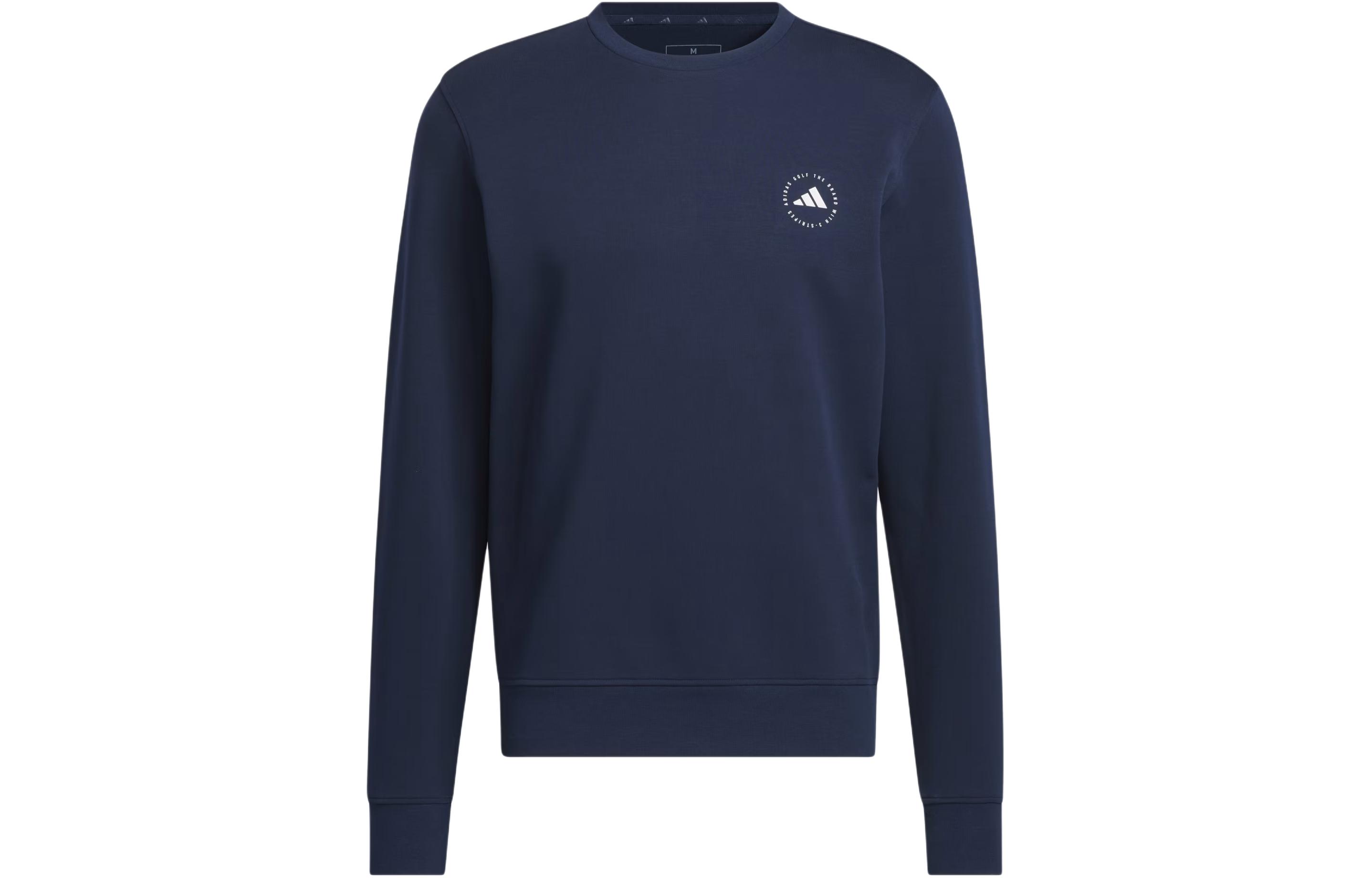 adidas Crewneck Sweatshirt Solid Logo Long Sleeve - Navy Blue IU4518