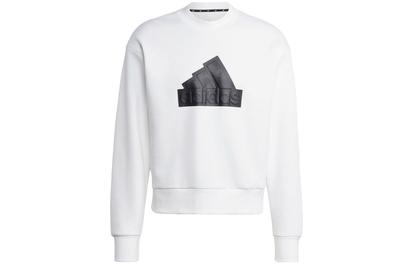 adidas Crewneck Sweatshirt with Large Logo Print - White IC3741