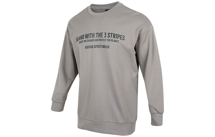 adidas Crewneck Sweatshirt with Logo Print - Light Gray HZ7020