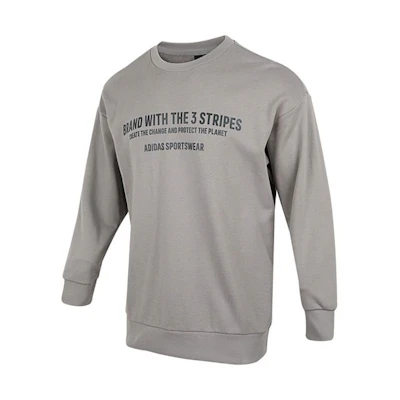adidas Crewneck Sweatshirt with Logo Print - Light Gray HZ7020