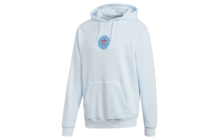 adidas CTS Slogan Hoodie Light Blue Pullover Casual Logo Sweatshirt GP4303