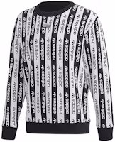 adidas D Crew Colorblock Striped Logo Sweatshirt Black/White FM2292 adidas D Crew Colorblock Striped Logo Sweatshirt Black/White FM2292