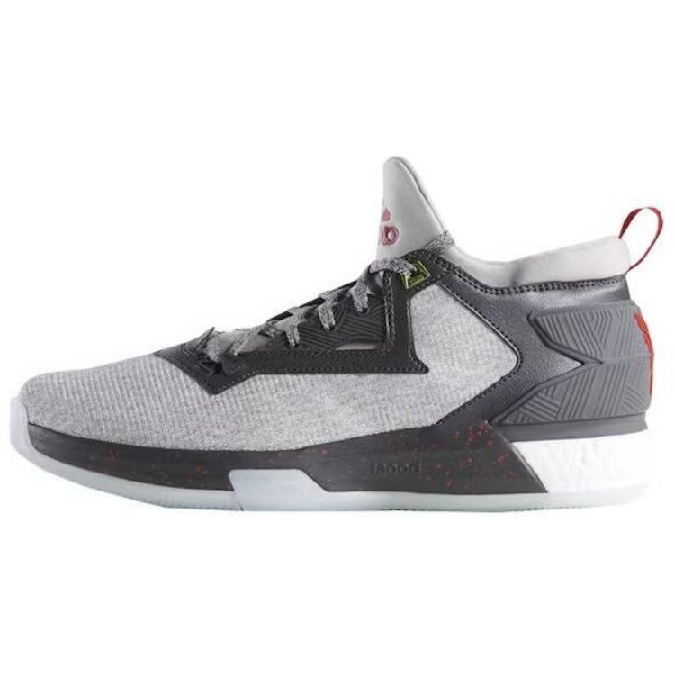 adidas D Lillard 2 Low-Top Basketball Shoes Black/Grey Durable Cushioning AQ7413