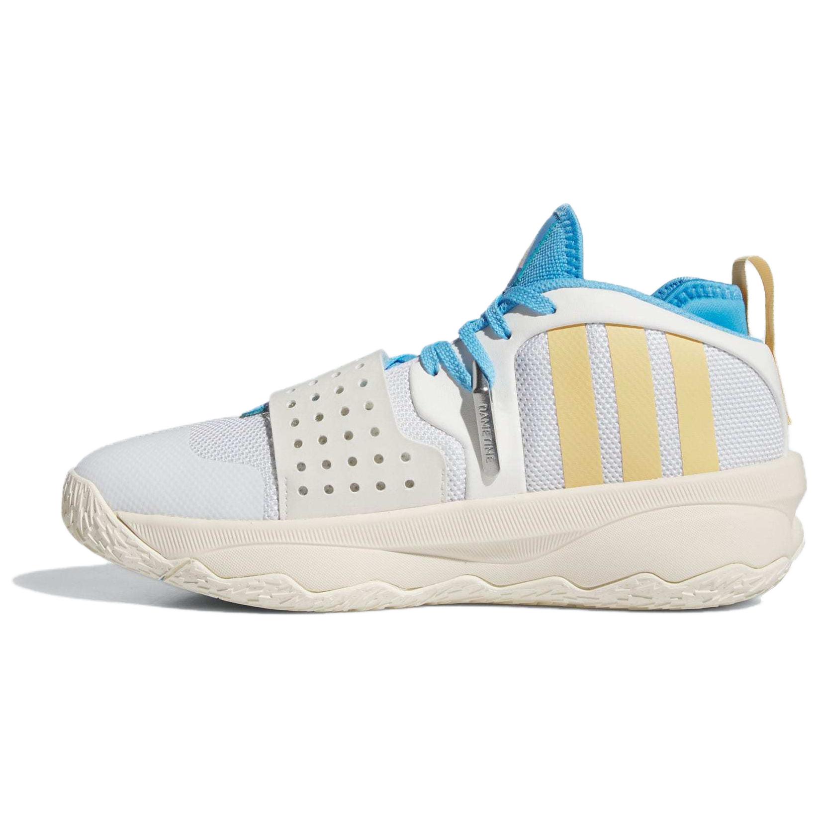 Lookbook adidas Dame 8 Extply 舒適簡約 防滑回彈 低筒 籃球鞋 男女同款 白米藍
