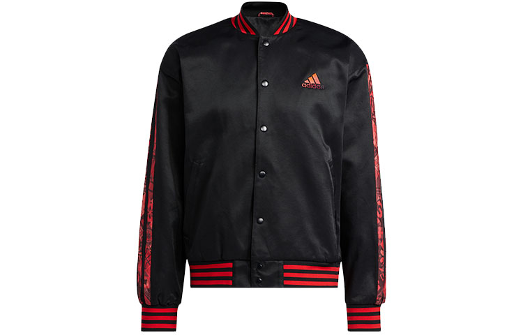 adidas Dame Mic Jacket Black Lillard Basketball Varsity Jacket HD7937