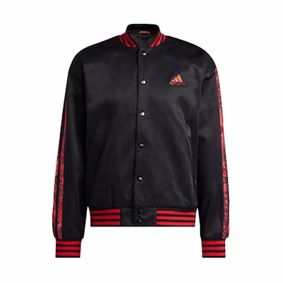 adidas Dame Mic Jacket Black Lillard Basketball Varsity Jacket HD7937