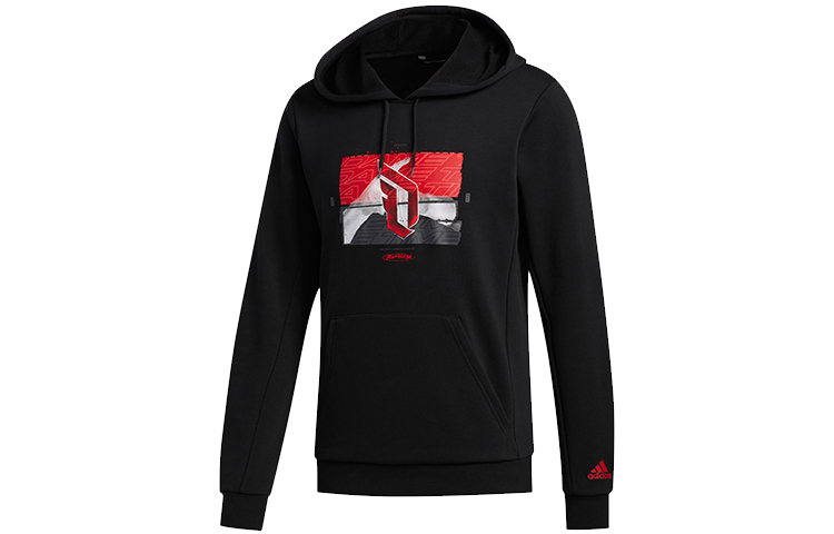 adidas Dame Ruthless Printed Basketball Hoodie Black Mens GJ2315