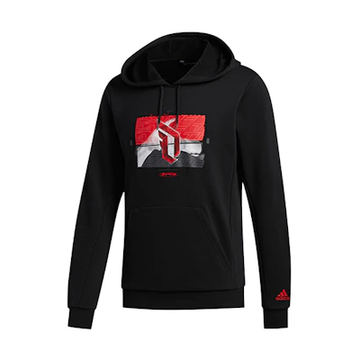 adidas Dame Ruthless Printed Basketball Hoodie Black Mens GJ2315