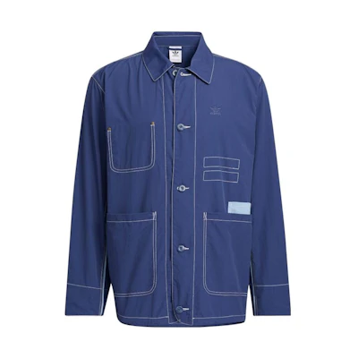 adidas Dark Blue Workwear Shirt Jacket with Contrast Stitching HM8016-INTERNATIONAL