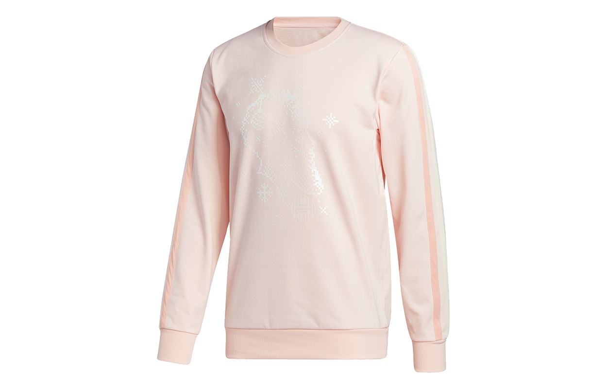 adidas Decorate CR Pink Striped Crewneck Sweatshirt Basketball Style GU0508