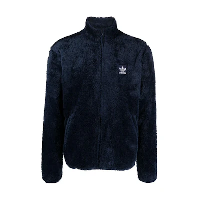 adidas Deep Navy Faux Fur Zip-Up Jacket with High Collar IB2019