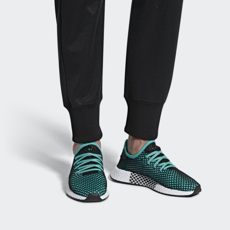 Sizing adidas Originals Deerupt Runner 低筒 跑步鞋 男款 黑藍