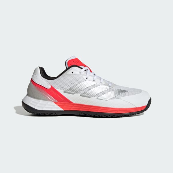 Adidas Defiant Speed 2  Tennis Shoes Cloud White/Silver Metallic/Lucid Red KK1414