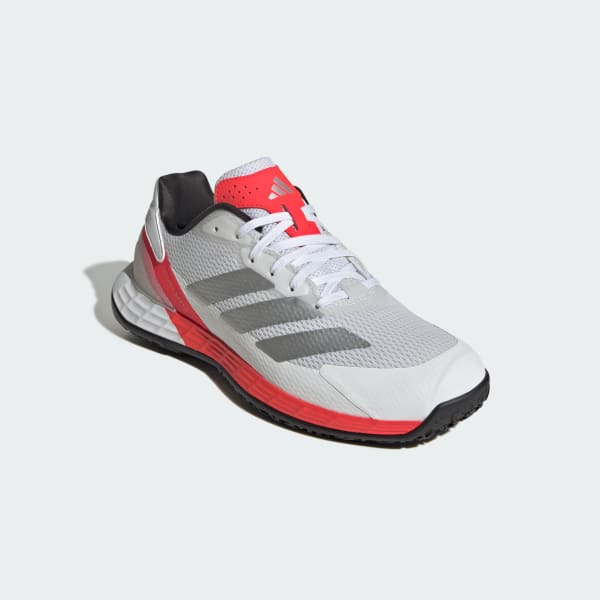 Shop Adidas Defiant Speed 2 網球鞋 白/銀色金屬/鮮紅 KK1414