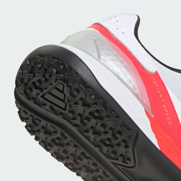 Sizing Adidas Defiant Speed 2 網球鞋 白/銀色金屬/鮮紅 KK1414