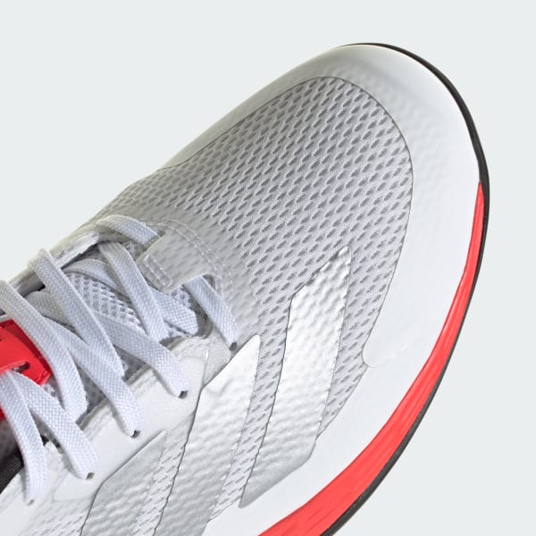 Cheap Adidas Defiant Speed 2 網球鞋 白/銀色金屬/鮮紅 KK1414