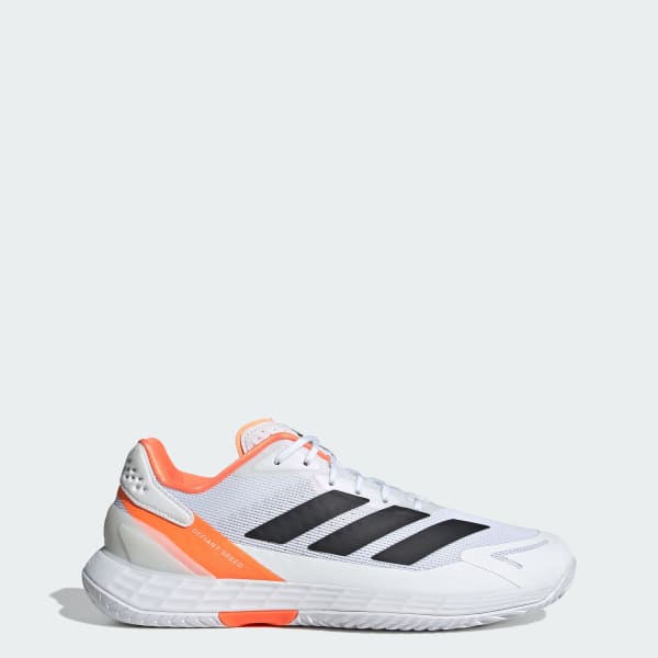 Adidas Defiant Speed 2 Tennis Shoes Cloud White/Core Black/Lucid Orange JR1745