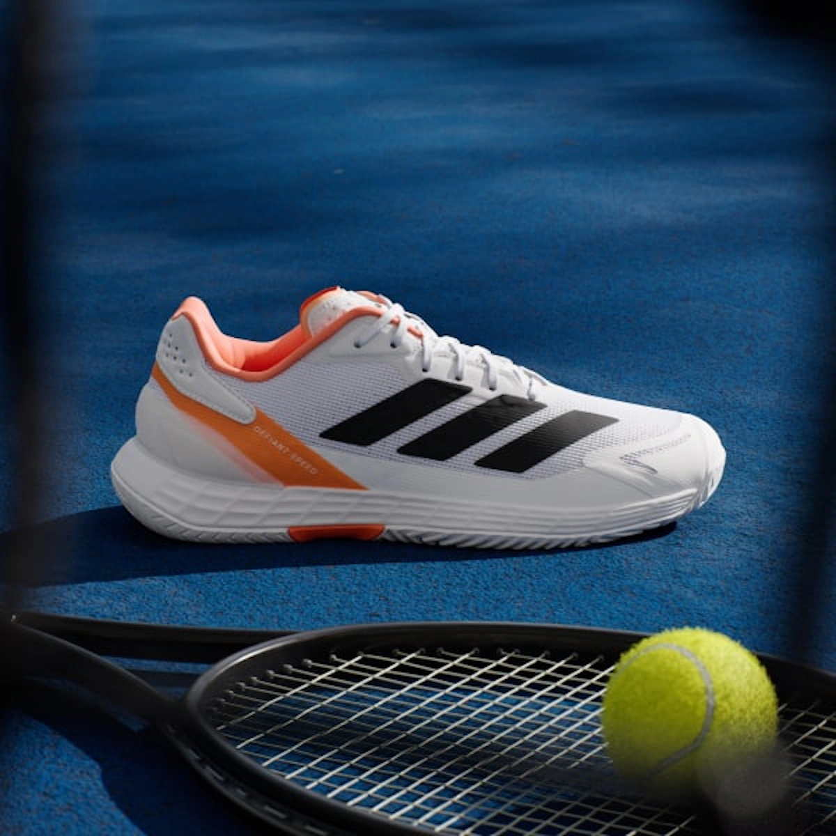 Adidas Defiant Speed 2 Tennis Shoes Cloud White/Core Black/Lucid Orange