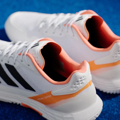 Adidas Defiant Speed 2 Tennis Shoes Cloud White/Core Black/Lucid Orange