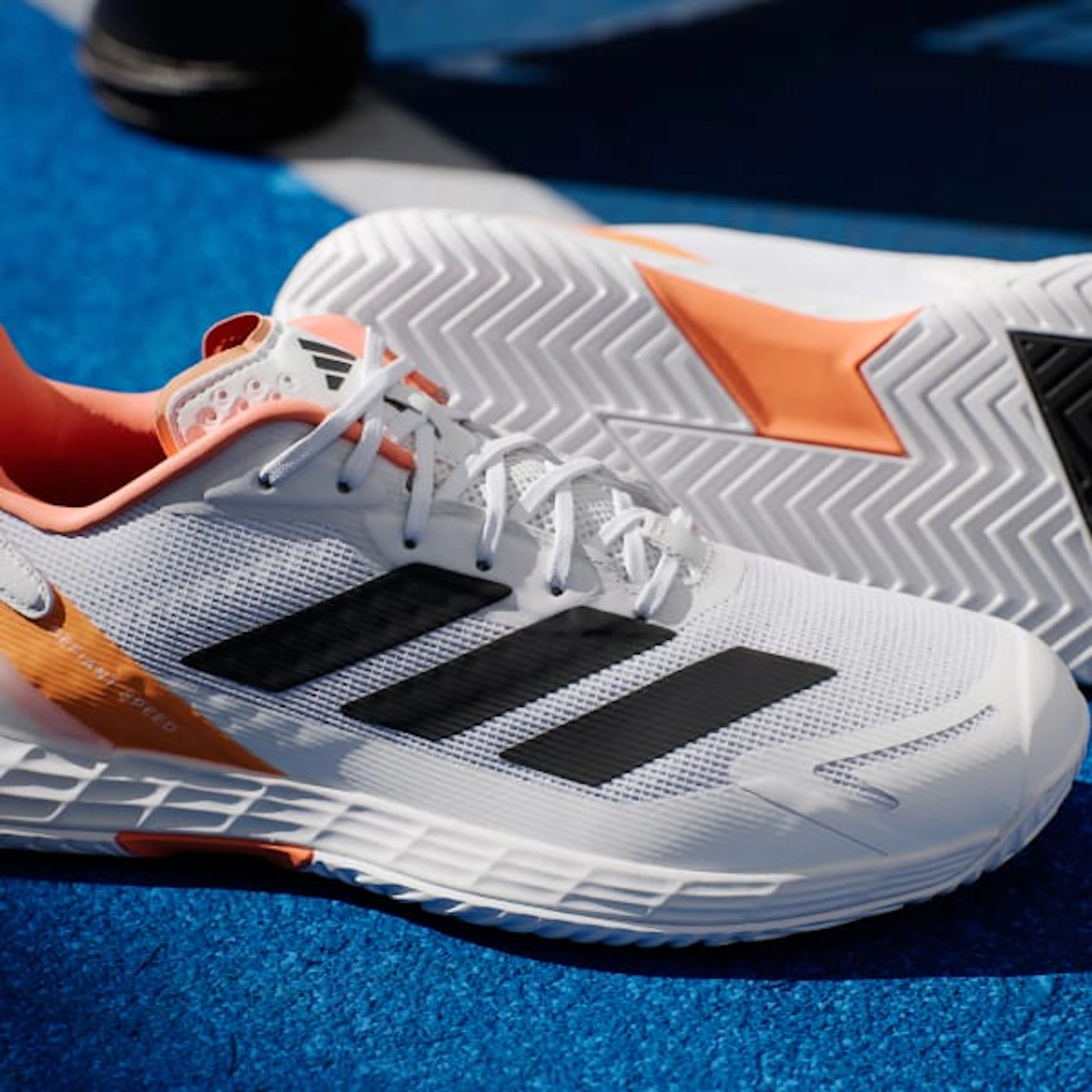 Adidas Defiant Speed 2 Tennis Shoes Cloud White/Core Black/Lucid Orange