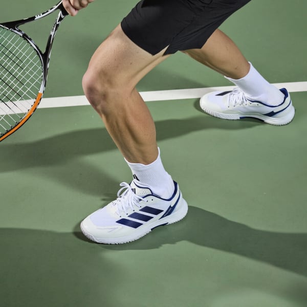Lookbook adidas Defiant Speed 2 Sepatu Tenis Putih/Biru Tua/Hitam Core JR1746