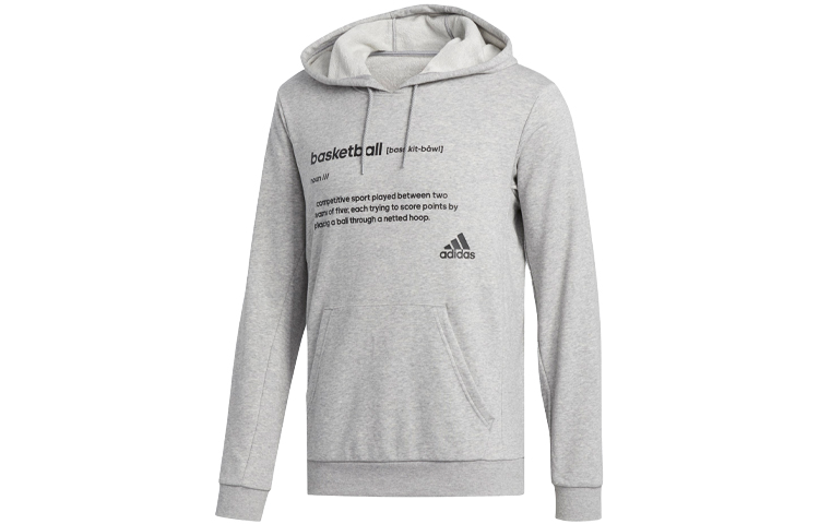 adidas Definition Hoodie Casual Pullover Sweatshirt - Gray FR9335